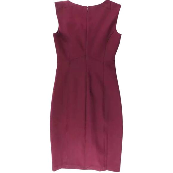 White House Black Market Burgandy Sheath Dress, US8 - Picture 2 of 6